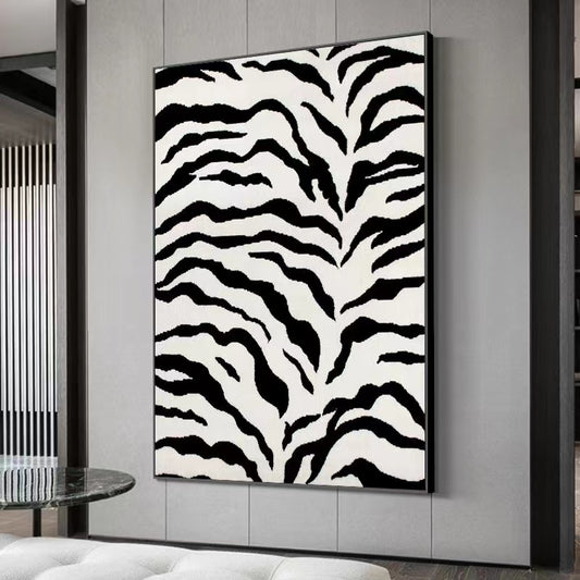 Handcrafted Abstract Painting Black And White Wall Art For Homedecor BW1035