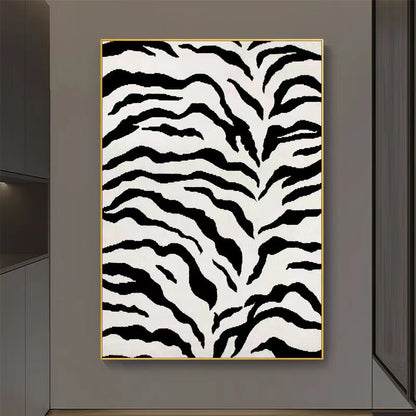 Handcrafted Abstract Painting Black And White Wall Art For Homedecor BW1035