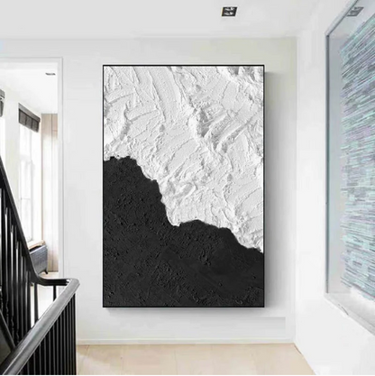 Handcrafted Abstract Painting Black And White Wall Art For Homedecor BW1041