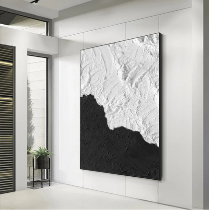 Handcrafted Abstract Painting Black And White Wall Art For Homedecor BW1041
