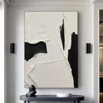 Black and White Abstract Painting – Handcrafted Modern Wall Art for Home Decor BW1042