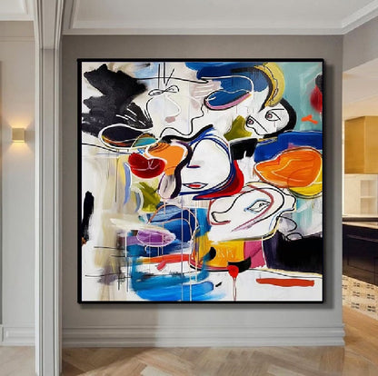 Handcrafted Abstract Painting Graffiti Art For Homedecor GA1002