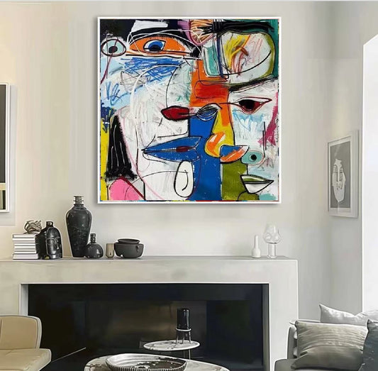 Handcrafted Abstract Painting Graffiti Art For Homedecor GA1005