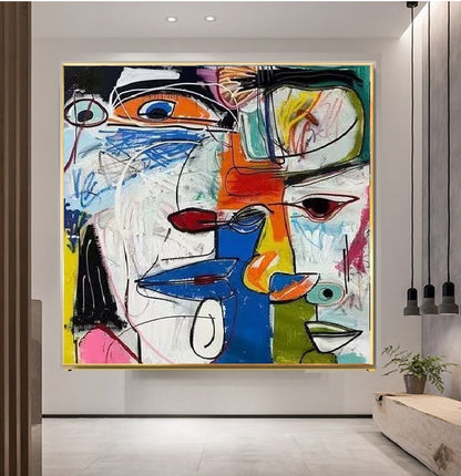 Handcrafted Abstract Painting Graffiti Art For Homedecor GA1005