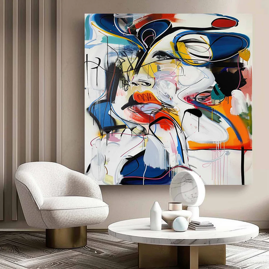 Handcrafted Abstract Painting Graffiti Art For Homedecor GA1008