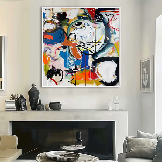 Handcrafted Abstract Painting Graffiti Art For Homedecor GA1010