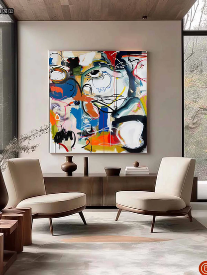 Handcrafted Abstract Painting Graffiti Art For Homedecor GA1010