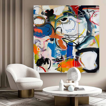 Handcrafted Abstract Painting Graffiti Art For Homedecor GA1010