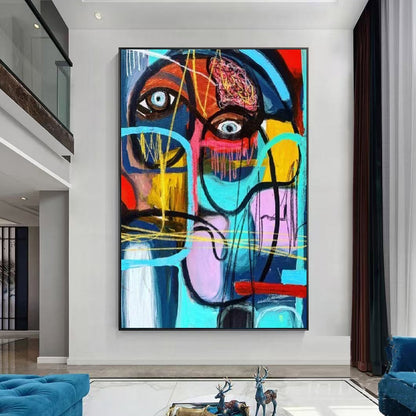 Handcrafted Abstract Painting Graffiti Art For Homedecor GA1011
