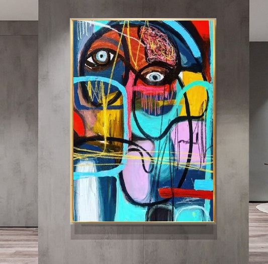 Handcrafted Abstract Painting Graffiti Art For Homedecor GA1011