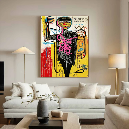 Handcrafted Abstract Painting Graffiti Art For Homedecor GA1029