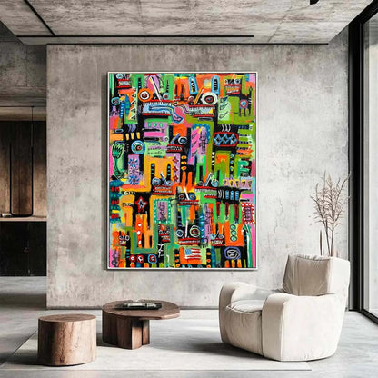Handcrafted Abstract Painting Graffiti Art For Homedecor GA1030