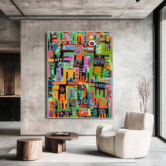 Handcrafted Abstract Painting Graffiti Art For Homedecor GA1030