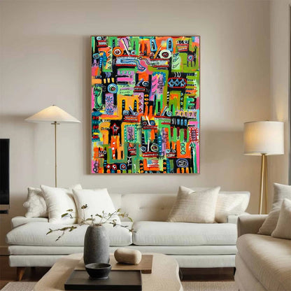 Handcrafted Abstract Painting Graffiti Art For Homedecor GA1030
