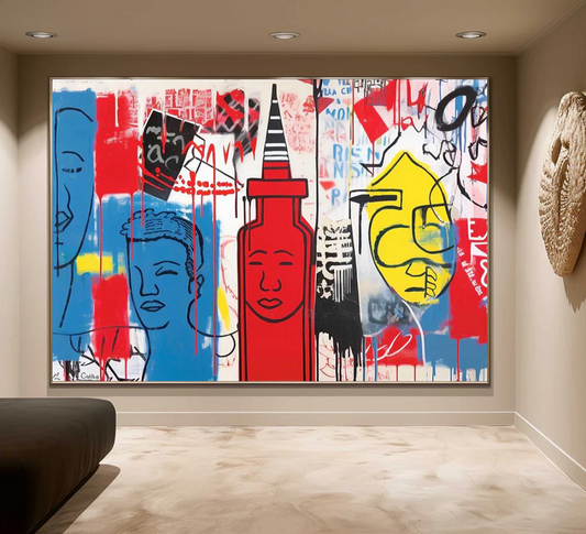 Handcrafted Abstract Painting Graffiti Art For Homedecor GA1040