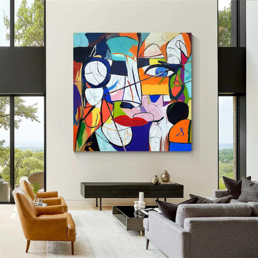 Handcrafted Abstract Painting Graffiti Wall Art For Home Decor GA1044