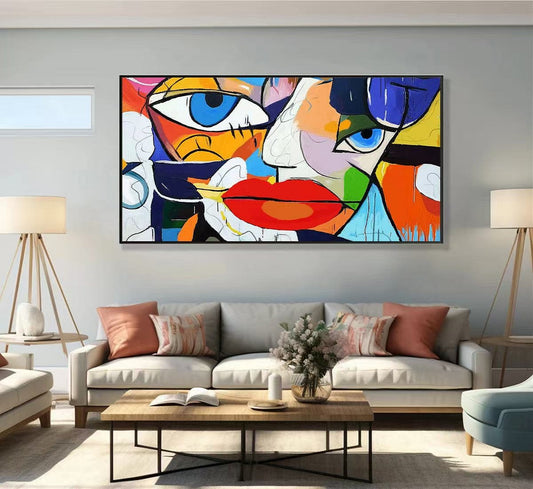 Handcrafted Abstract Painting Graffiti Wall Art For Home Decor GA1047