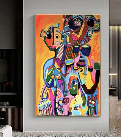 Handcrafted Abstract Painting Graffiti Wall Art For Home Decor GA1048