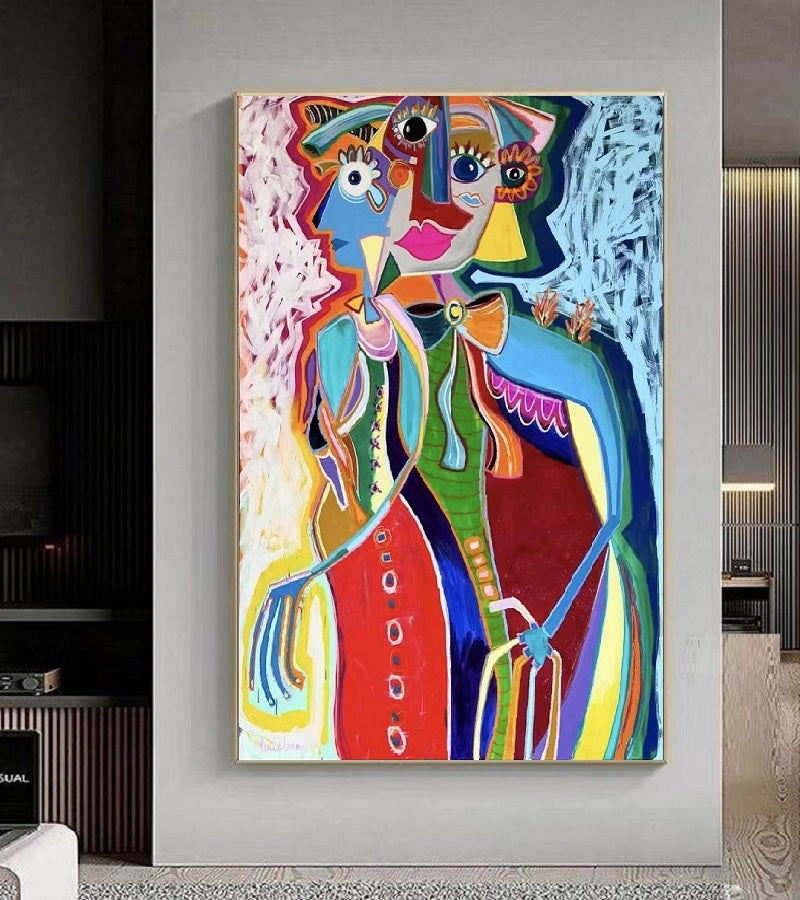 Handcrafted Abstract Painting Graffiti Wall Art For Home Decor GA1049