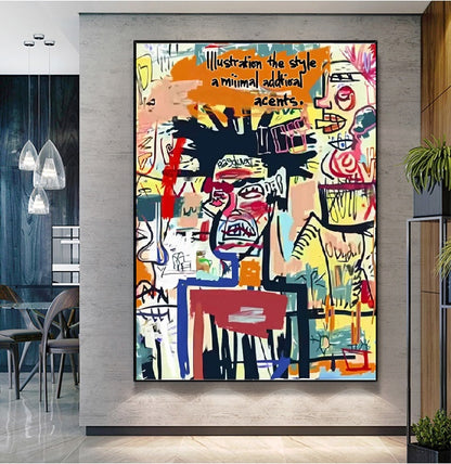 Handcrafted Abstract Painting Graffiti Wall Art For Home Decor GA1050