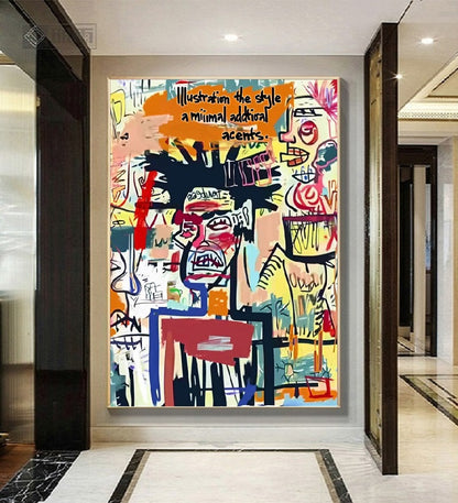 Handcrafted Abstract Painting Graffiti Wall Art For Home Decor GA1050