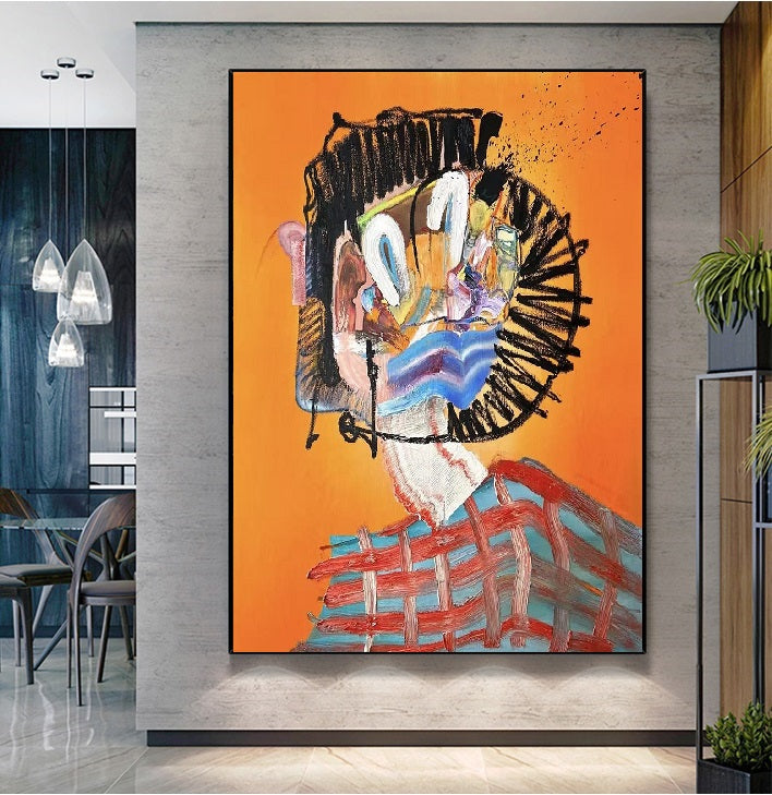 Handcrafted Abstract Painting Graffiti Wall Art For Home Decor GA1053