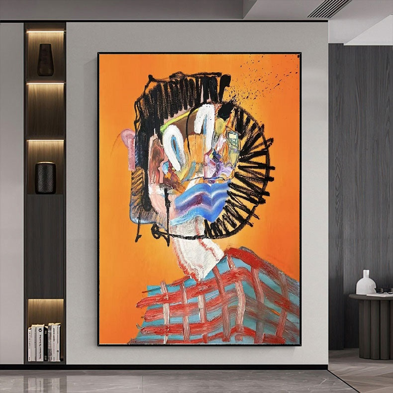 Handcrafted Abstract Painting Graffiti Wall Art For Home Decor GA1053