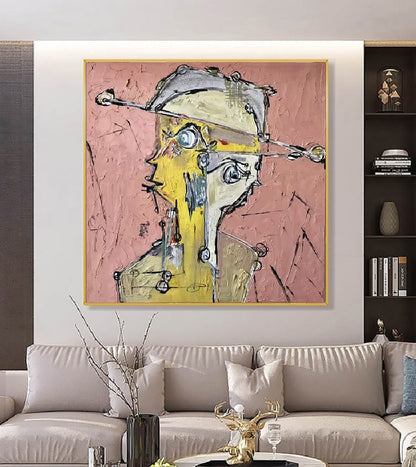 Handcrafted Abstract Painting Graffiti Wall Art For Home Decor GA1054