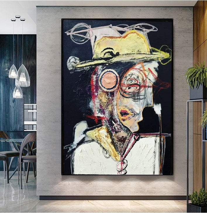 Handcrafted Abstract Painting Graffiti Wall Art For Home Decor GA1055