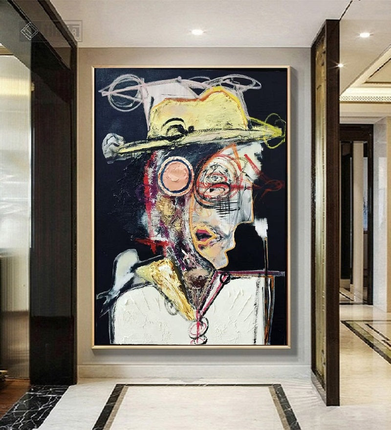 Handcrafted Abstract Painting Graffiti Wall Art For Home Decor GA1055