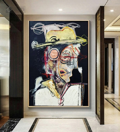 Handcrafted Abstract Painting Graffiti Wall Art For Home Decor GA1055