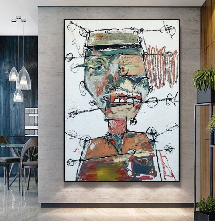 Handcrafted Abstract Painting Graffiti Wall Art For Home Decor GA1056