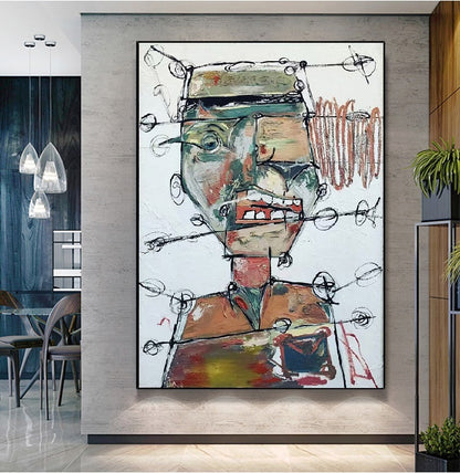 Handcrafted Abstract Painting Graffiti Wall Art For Home Decor GA1056