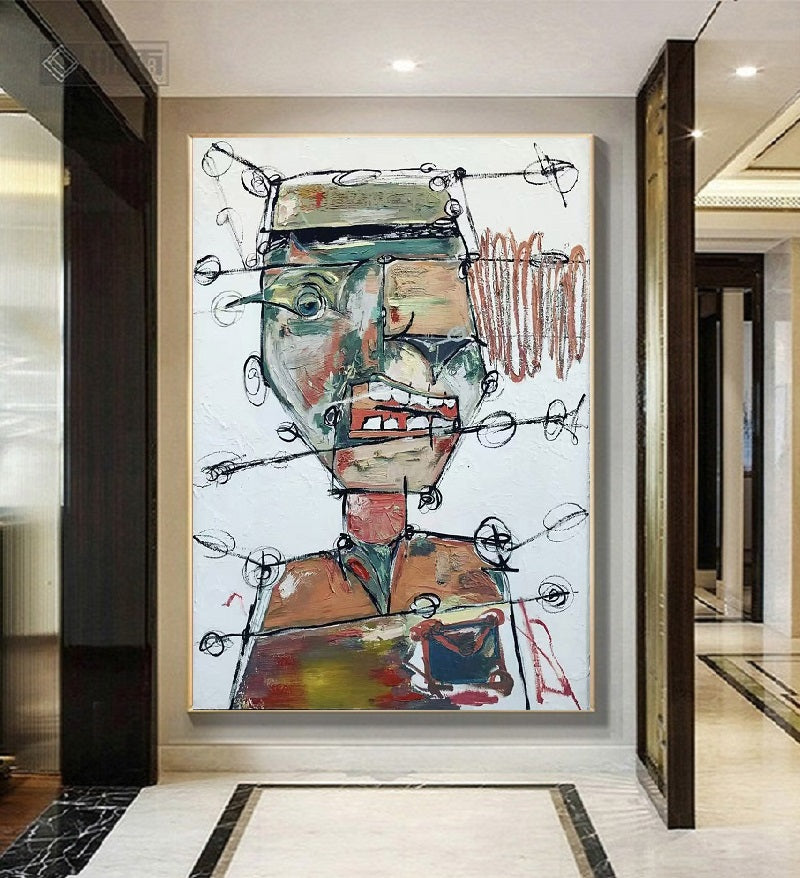 Handcrafted Abstract Painting Graffiti Wall Art For Home Decor GA1056