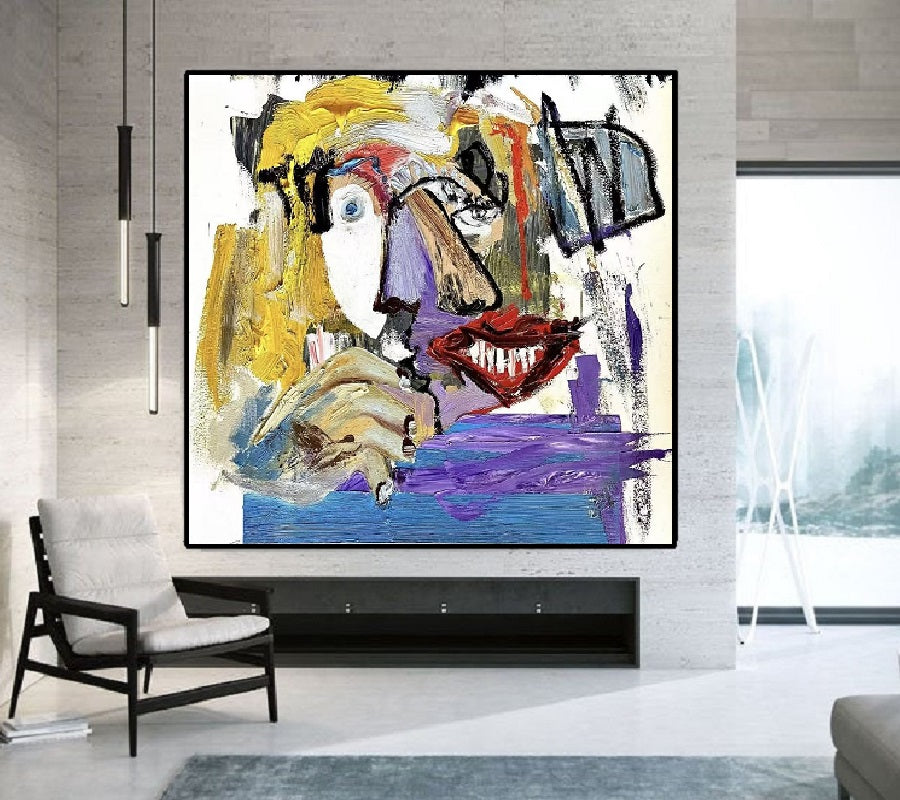 Handcrafted Abstract Painting Graffiti Wall Art For Home Decor GA1057