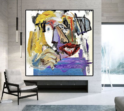 Handcrafted Abstract Painting Graffiti Wall Art For Home Decor GA1057