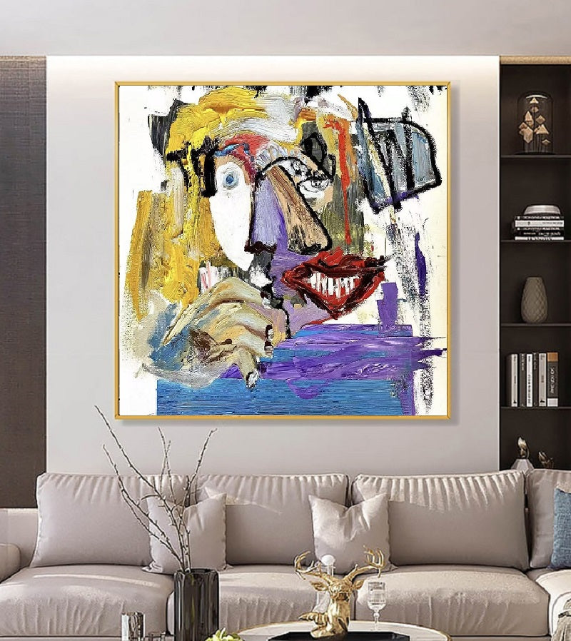 Handcrafted Abstract Painting Graffiti Wall Art For Home Decor GA1057
