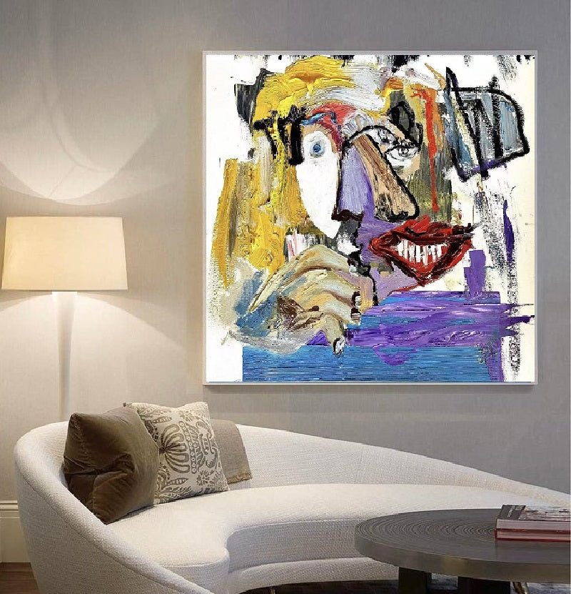 Handcrafted Abstract Painting Graffiti Wall Art For Home Decor GA1057