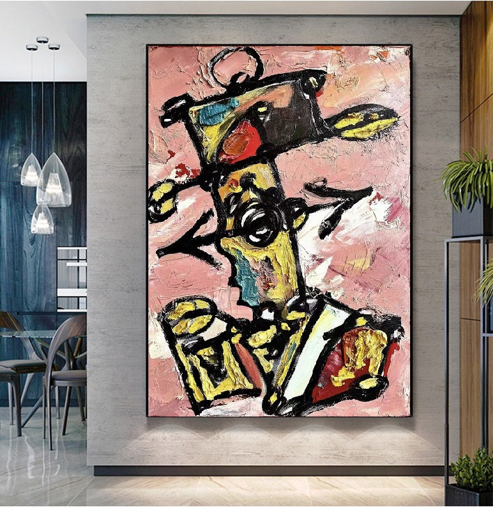 Handcrafted Abstract Painting Graffiti Wall Art For Home Decor GA1058