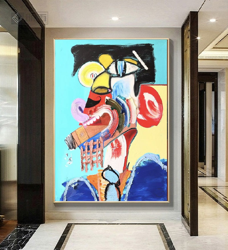 Handcrafted Abstract Painting Graffiti Wall Art For Home Decor GA1059