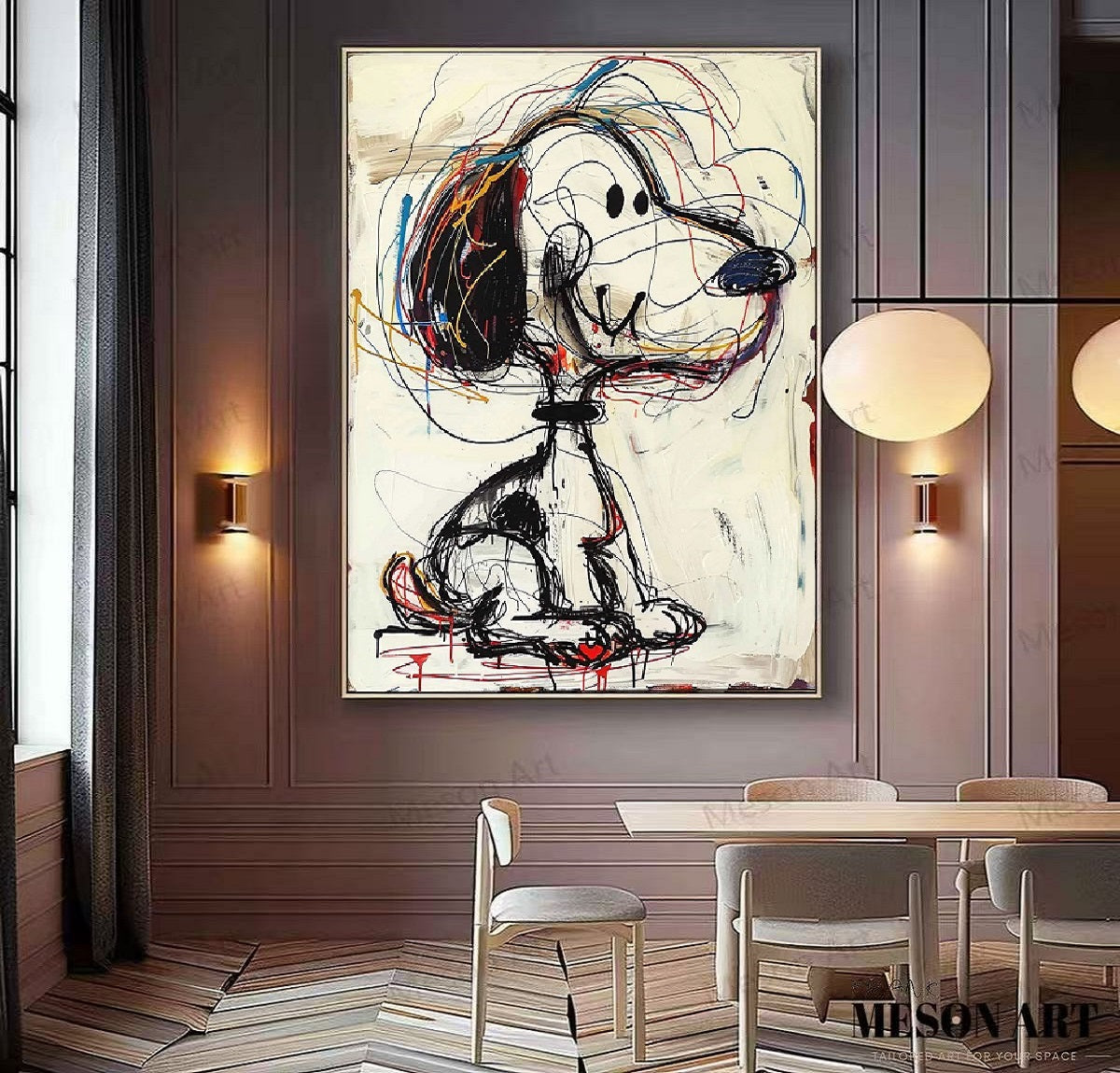 Handcrafted Abstract Painting Graffiti Wall Art For Home Decor GA1060B