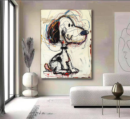 Handcrafted Abstract Painting Graffiti Wall Art For Home Decor GA1060B