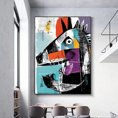 Handcrafted Abstract Painting Graffiti Wall Art For Home Decor GA1063