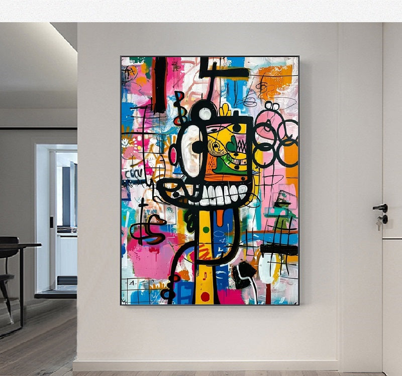 Handcrafted Abstract Painting Graffiti Wall Art For Home Decor GA1067