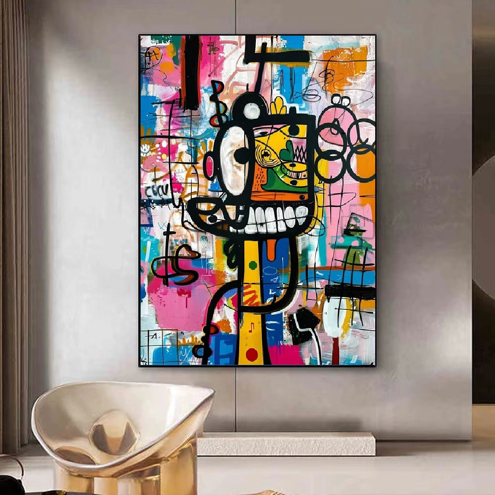Handcrafted Abstract Painting Graffiti Wall Art For Home Decor GA1067