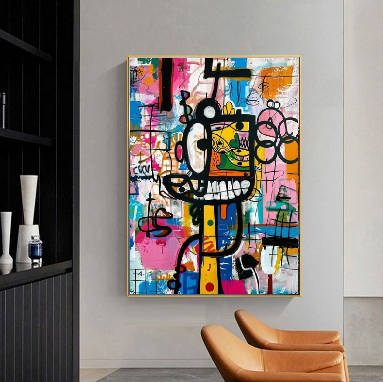 Handcrafted Abstract Painting Graffiti Wall Art For Home Decor GA1067