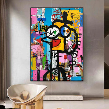 Handcrafted Abstract Painting Graffiti Wall Art For Home Decor GA1068