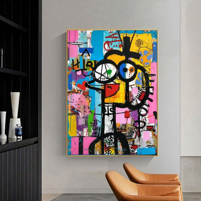 Handcrafted Abstract Painting Graffiti Wall Art For Home Decor GA1068
