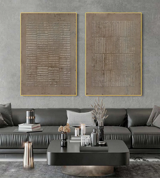 2PCs A Set  Abstract Painting Heavy Texture Wall Art For Homedecor HT1020