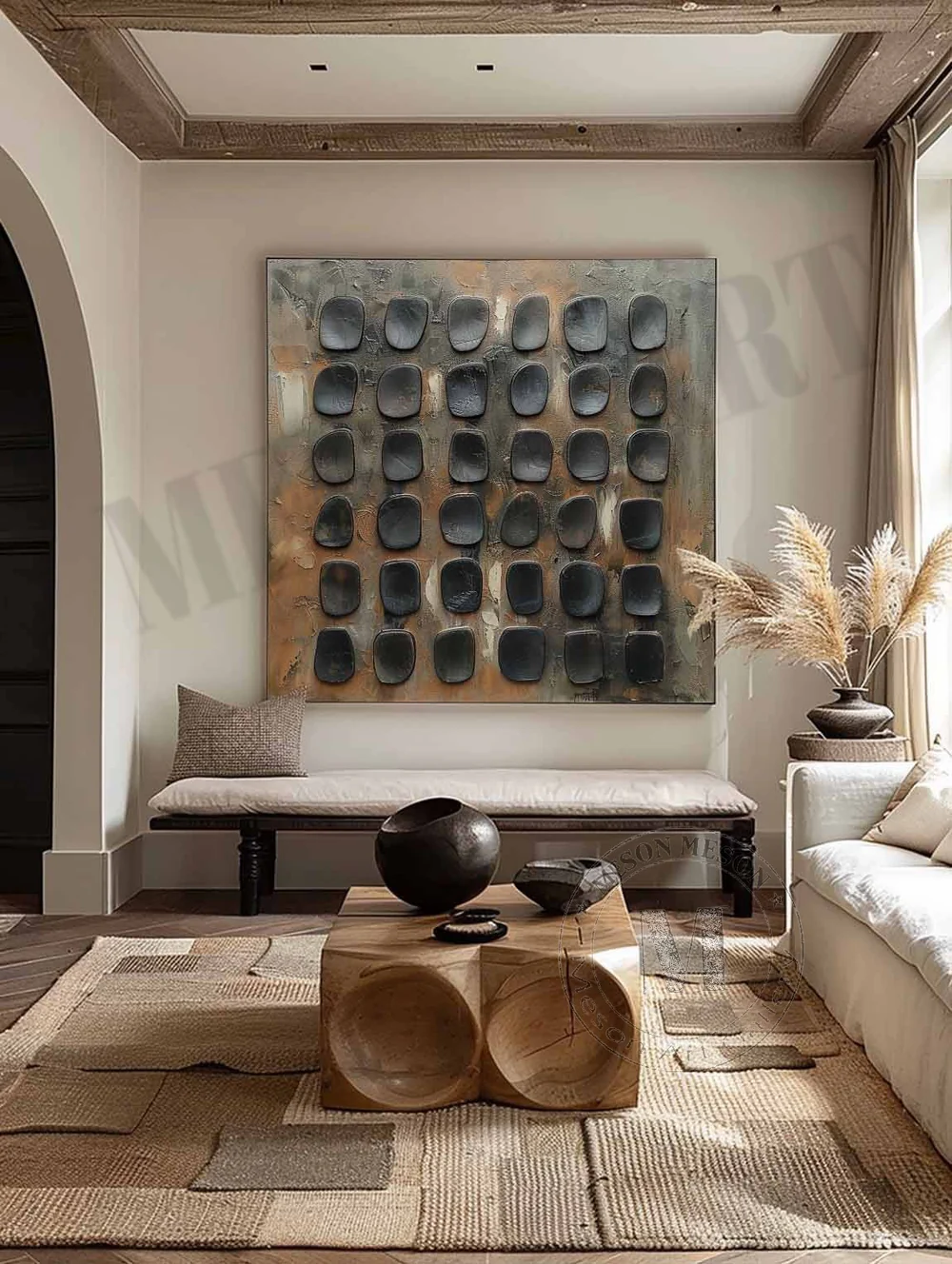 Handcrafted Abstract Painting Heavy Texture Wall Art For Homedecor HT1033